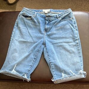 Women’s Bermuda Style Jean Shorts, Size 12